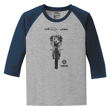 Factory Effex Yamaha Bike Youth Baseball Shirt - Navy/Grey - Small 21-83210_562085