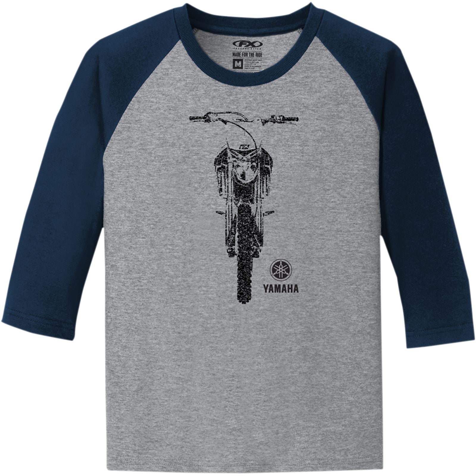 Factory Effex Yamaha Bike Youth Baseball Shirt - Navy/Grey - Medium 21-83212_385699