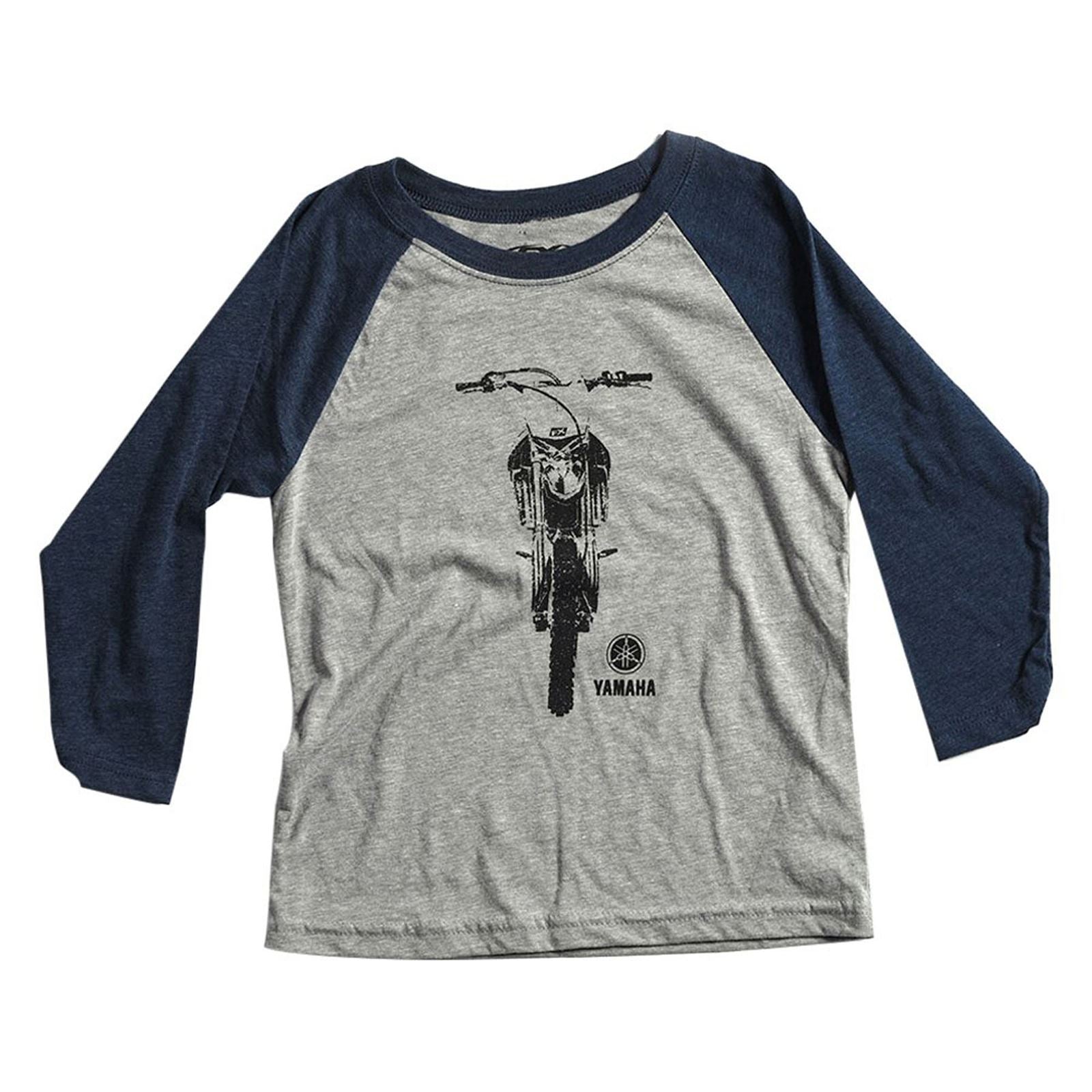 Factory Effex Yamaha Bike Youth Baseball Shirt - Navy/Grey - Medium 21-83212_562086