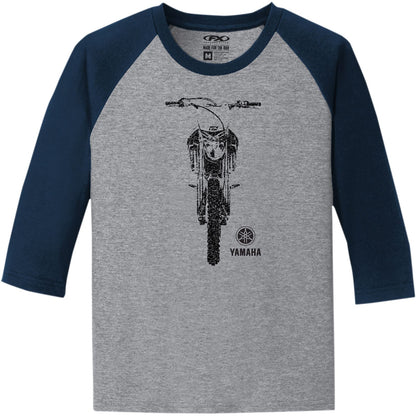 Factory Effex Yamaha Bike Youth Baseball Shirt - Navy/Grey X-Large 21-83216_385701