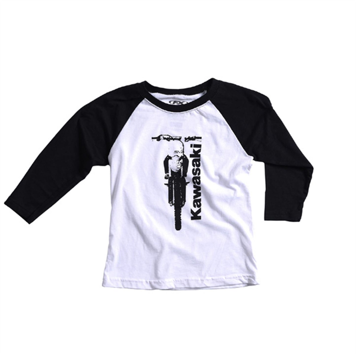 Factory Effex Kawasaki Bike Youth Baseball Shirt - Black/White - Small 21-83110_562092