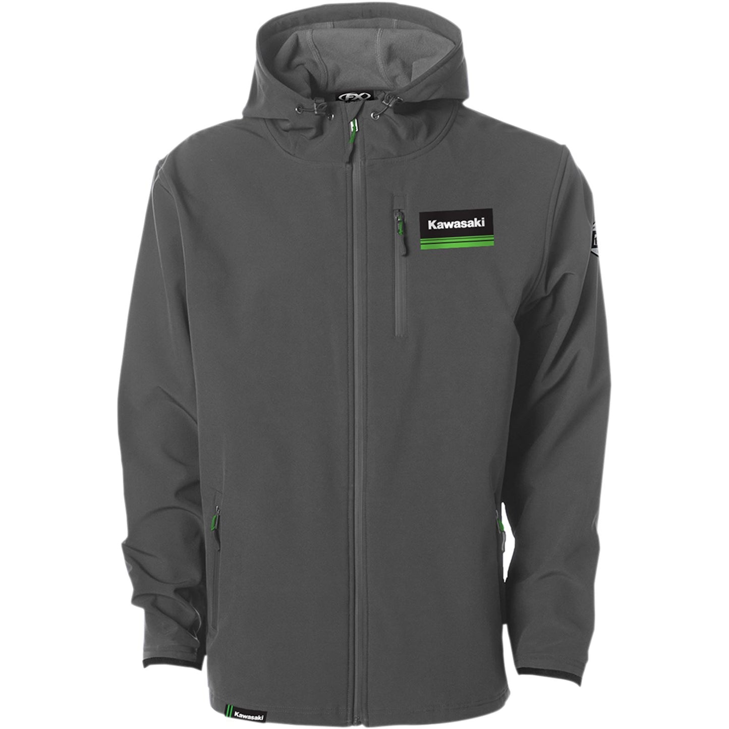 Factory Effex Kawasaki Track Jacket - Grey - Medium OPEN BOX [MPN: 22-85112]_1546979