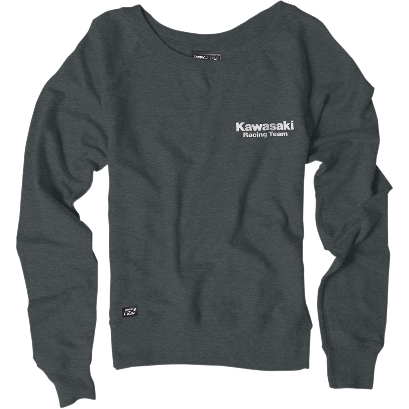 Factory Effex Women's Kawasaki Crewneck Sweatshirt - Charcoal X-Large 22-88126_385946