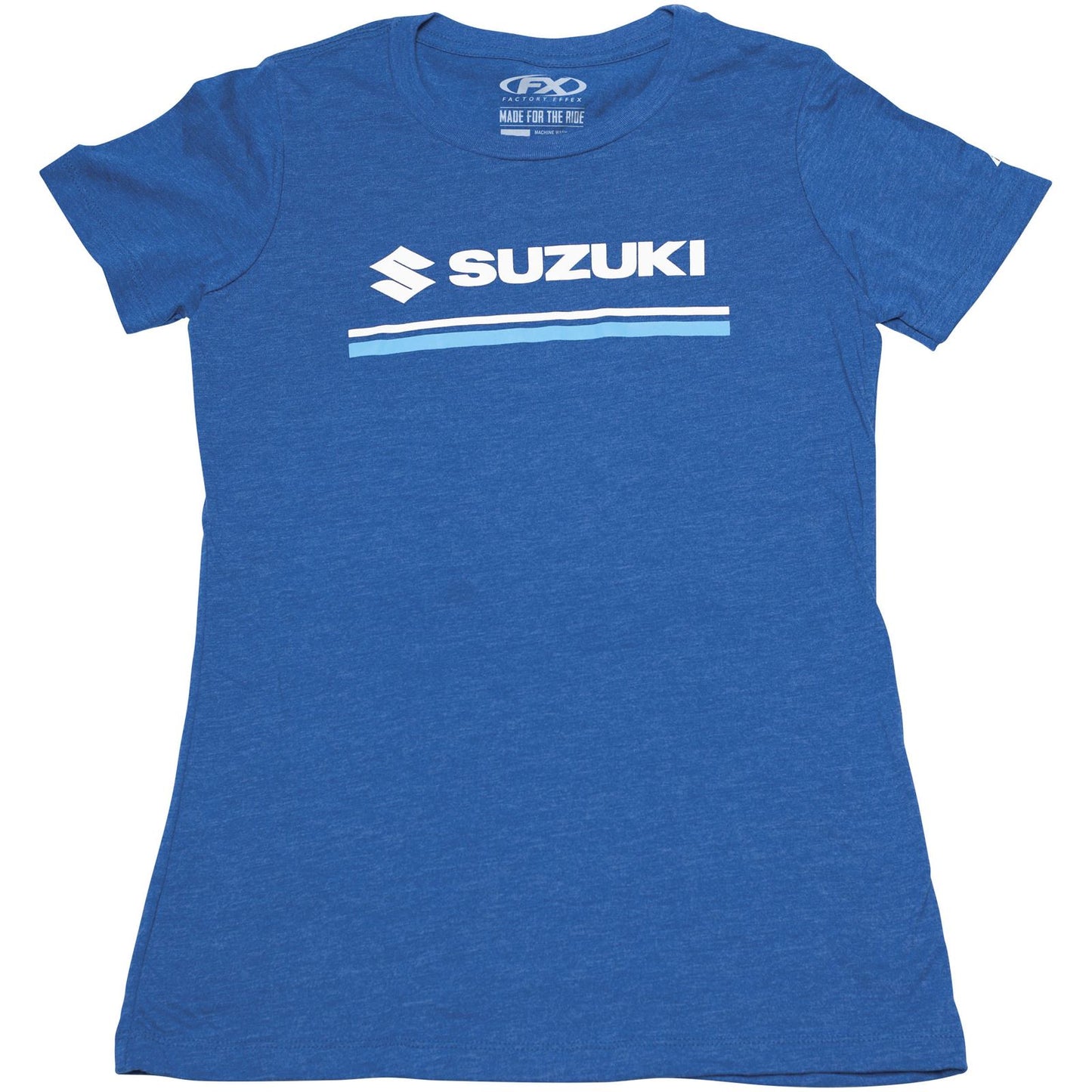 Factory Effex Women's Suzuki Stripes Tee Shirt - Royal Blue - Small 22-87430_117243