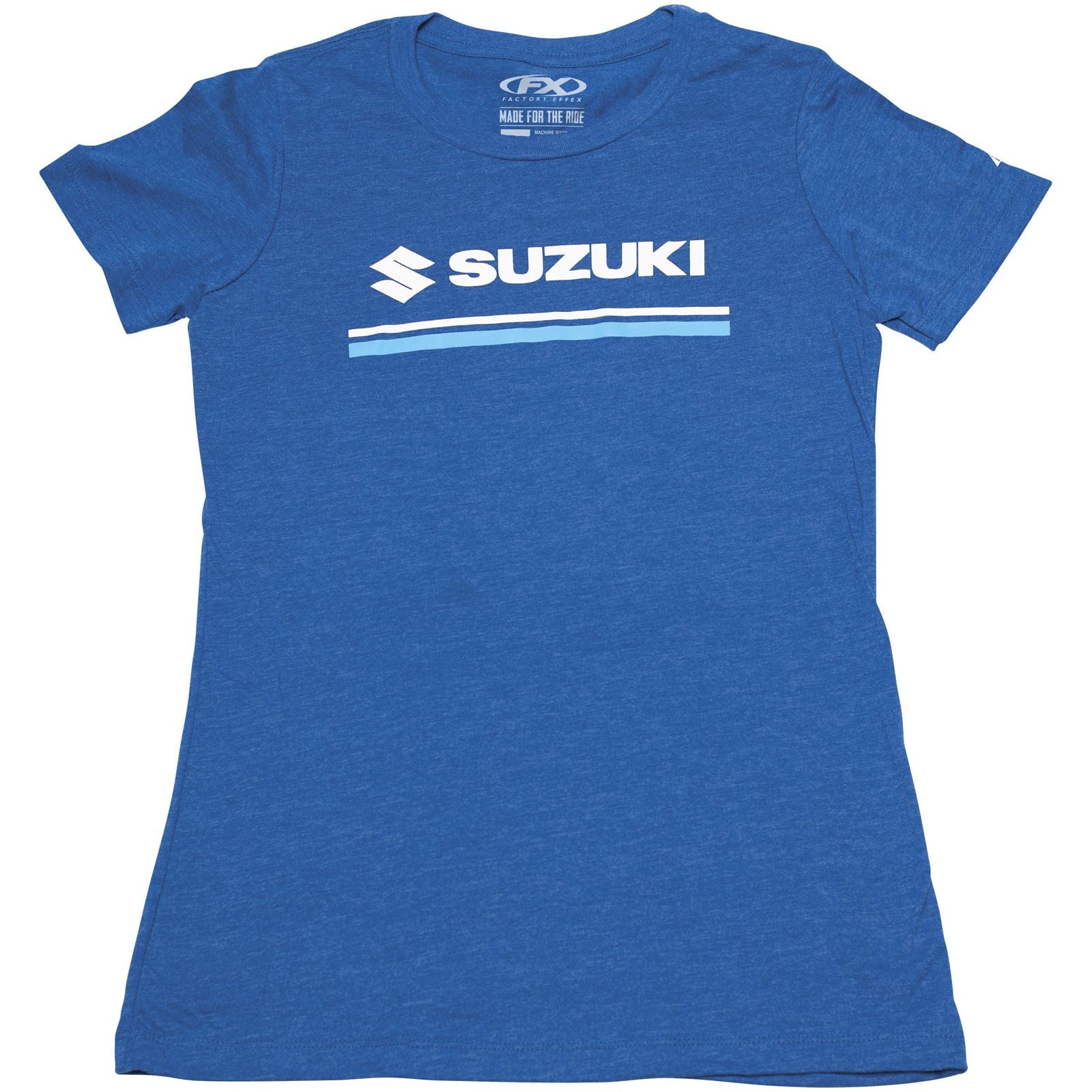 Factory Effex Women's Suzuki Stripes Tee Shirt - Royal Blue - Small 22-87430_117243