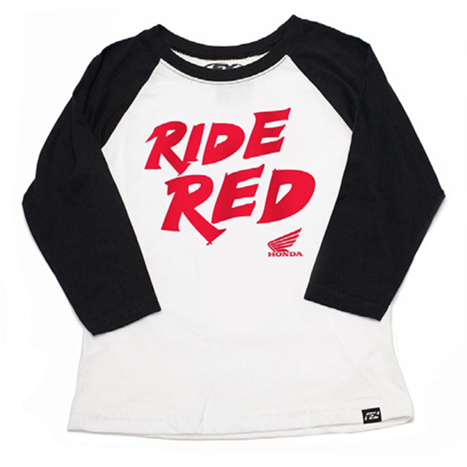 Factory Effex Honda Ride Red Youth Baseball Shirt - Black/White - Large 22-83314_562328