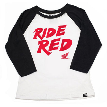 Factory Effex Honda Ride Red Youth Baseball Shirt - Black/White - Large 22-83314_562328