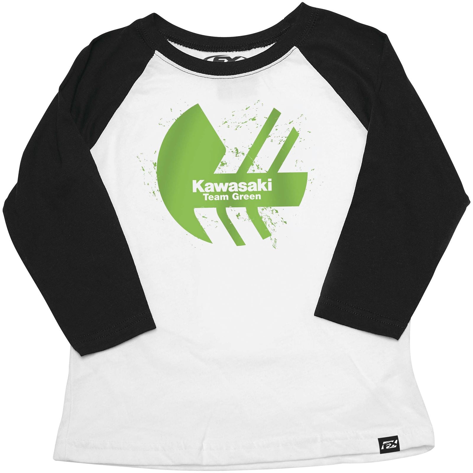 Factory Effex Kawasaki Cased Youth Baseball Shirt Black/White, Large 22-83114_512987