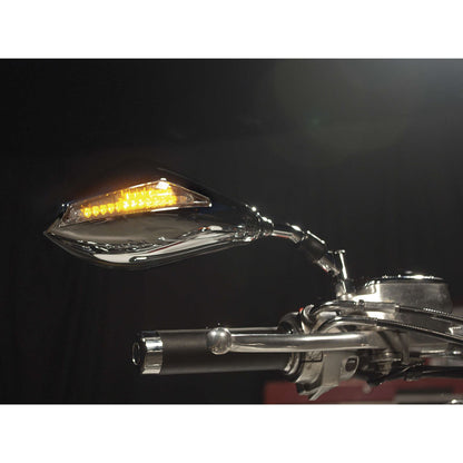 BikeMaster Mirror Set with LED Turn Signals - Chrome JY127 LED CHR_118091