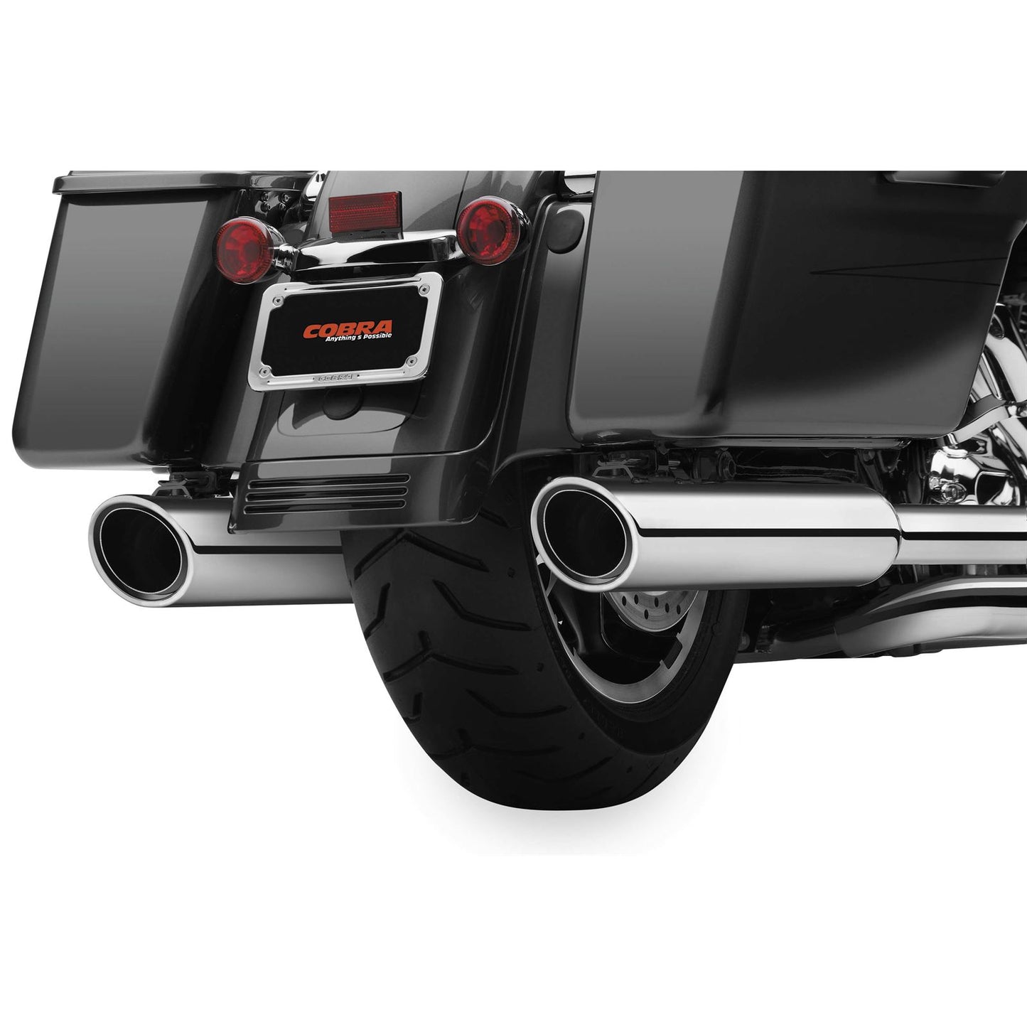 Cobra 909 4" Mufflers - Chrome - '95-'16 Bagger 6106_120477