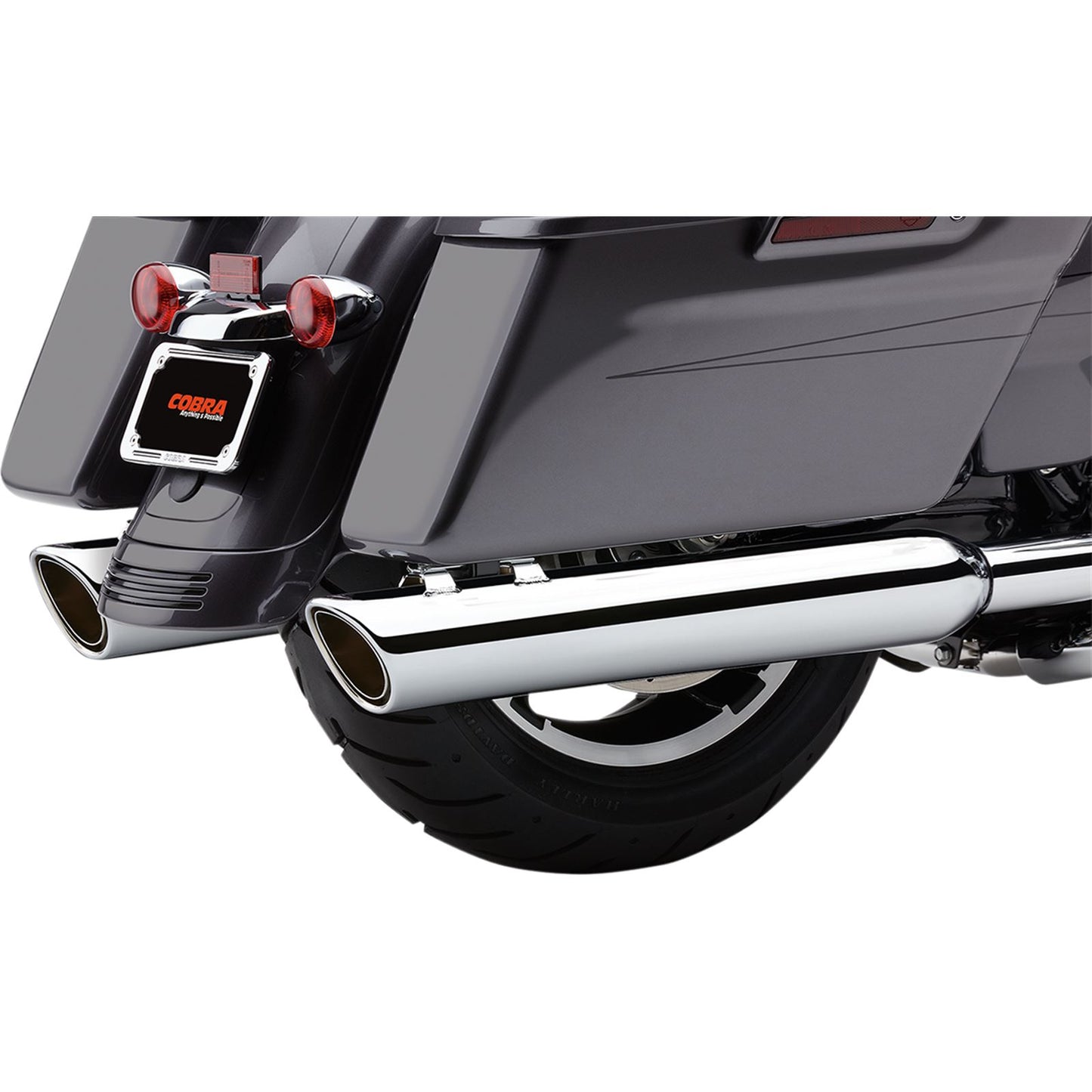 Cobra 909 4" Mufflers - Chrome - '95-'16 Bagger 6106_361830