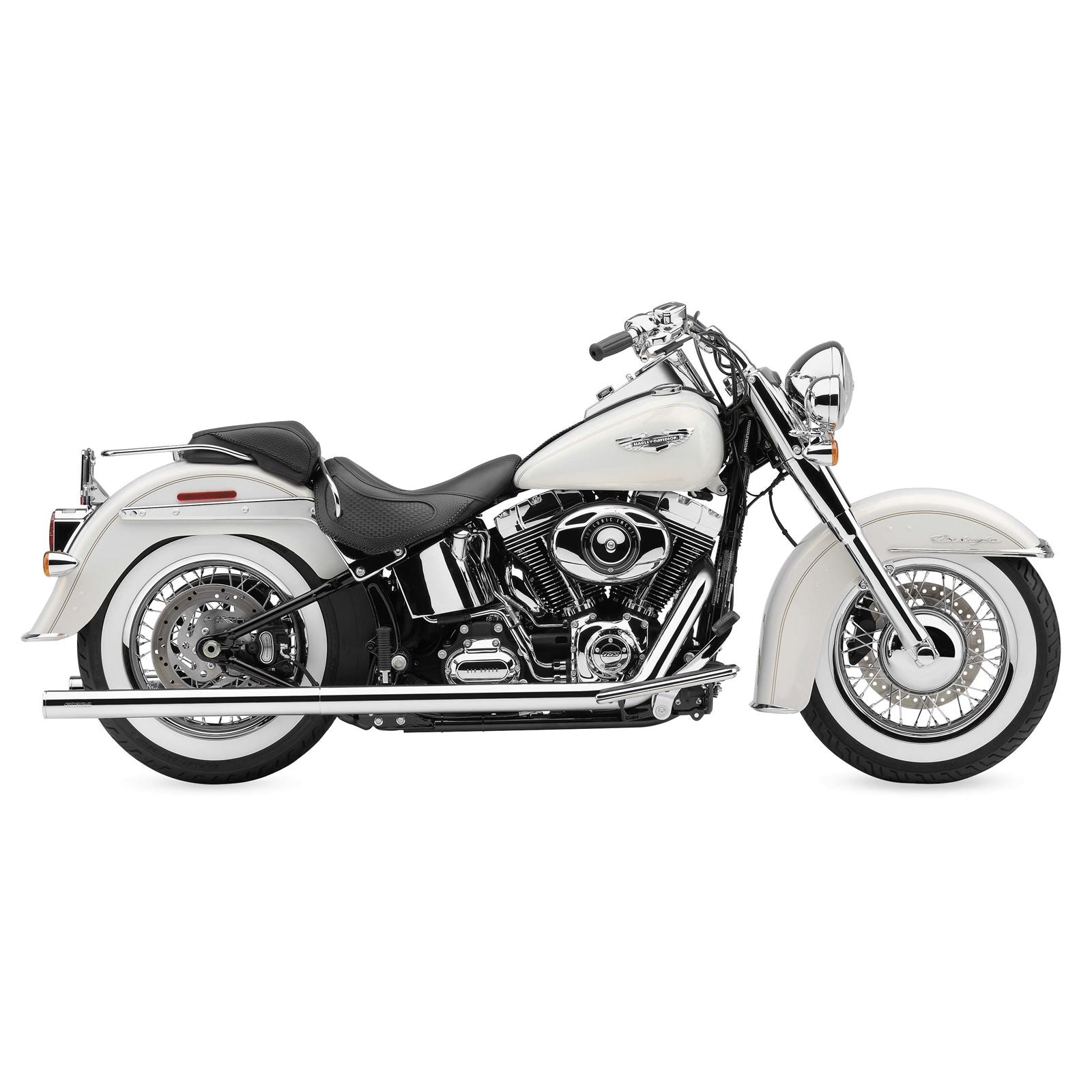 Cobra True Dual Exhaust - Billet Tip - '12-'17 Softail 6986_120488