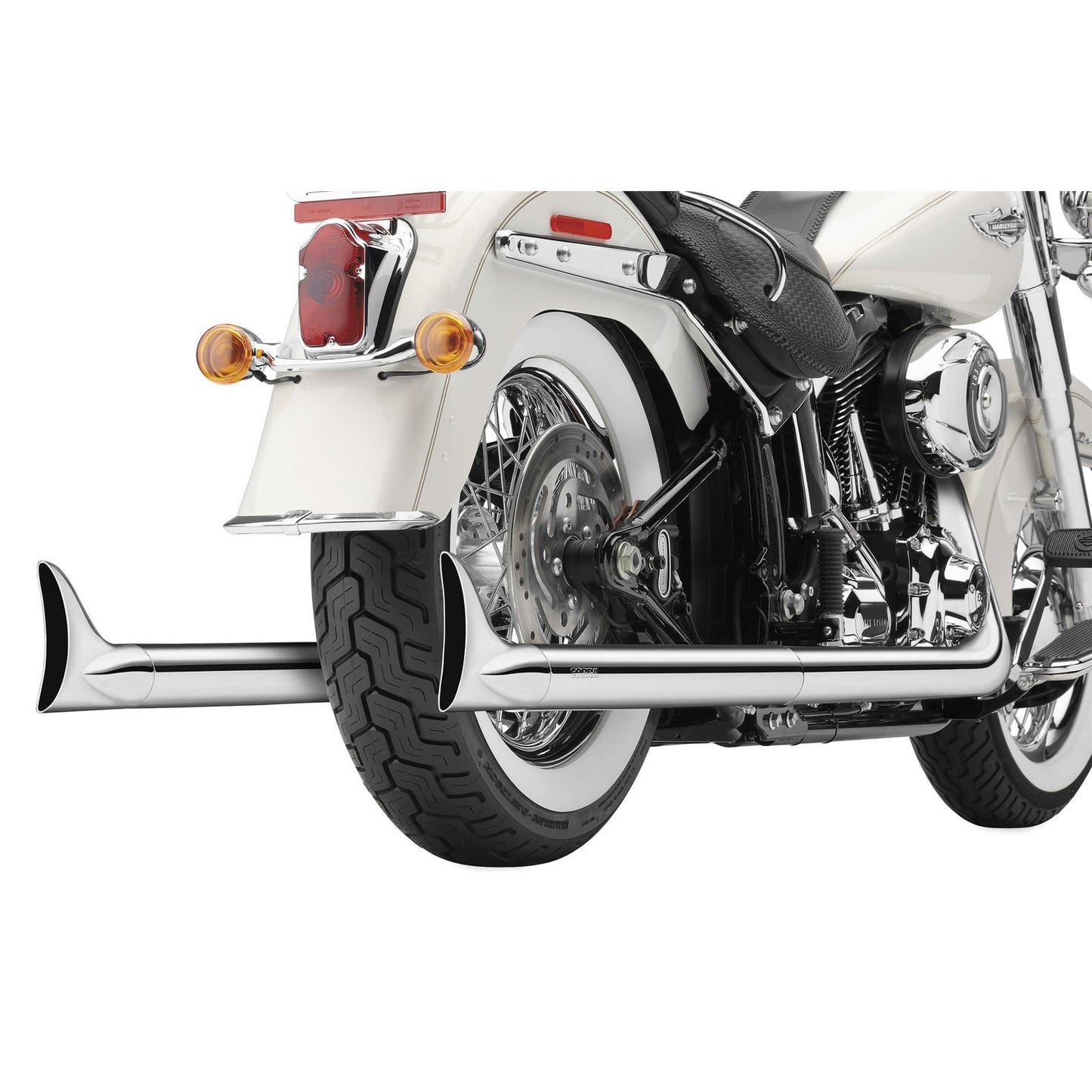 Cobra True Dual Exhaust - Fishtail - '12-'17 Softail 6989_120491