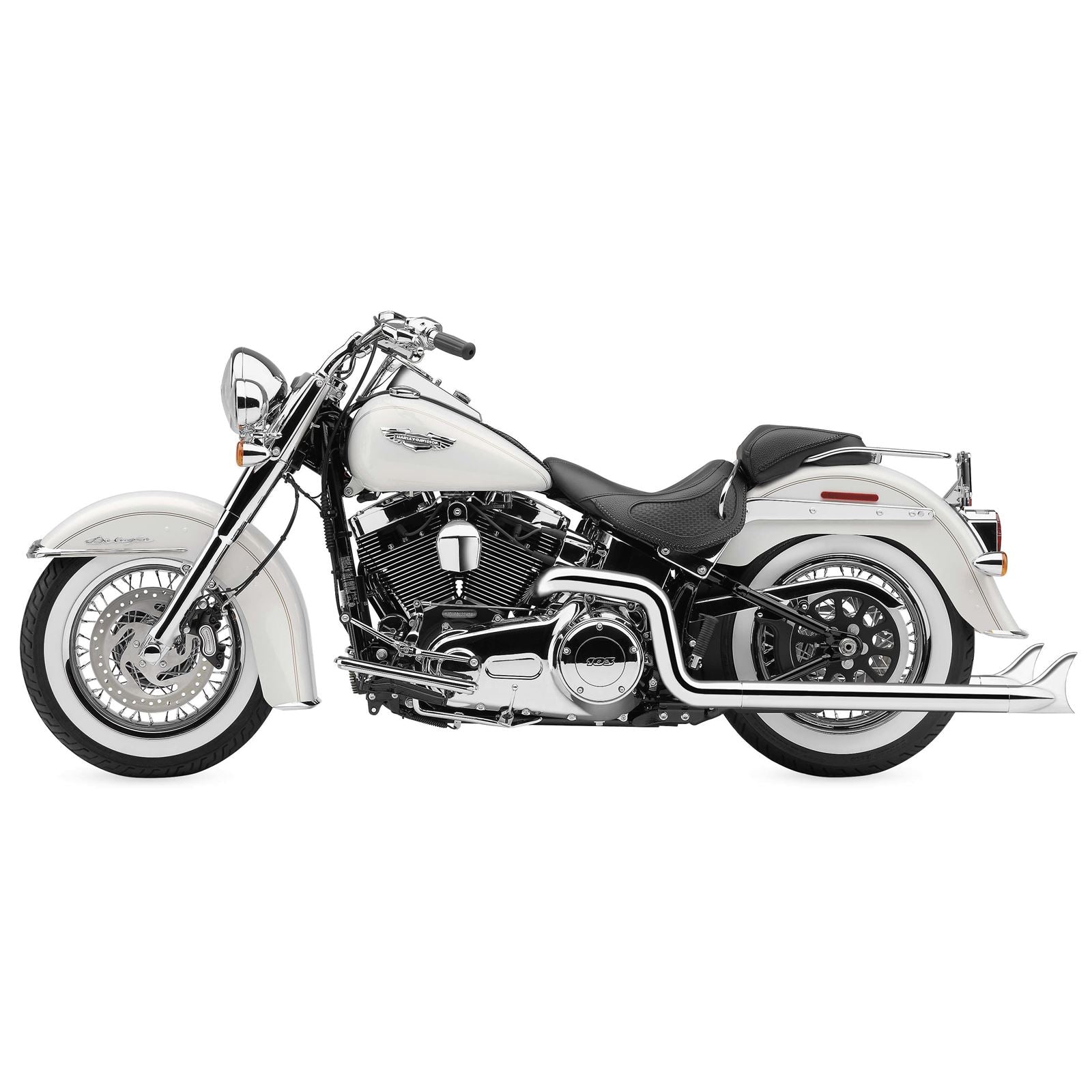 Cobra True Dual Exhaust - Fishtail - '12-'17 Softail 6989_120492