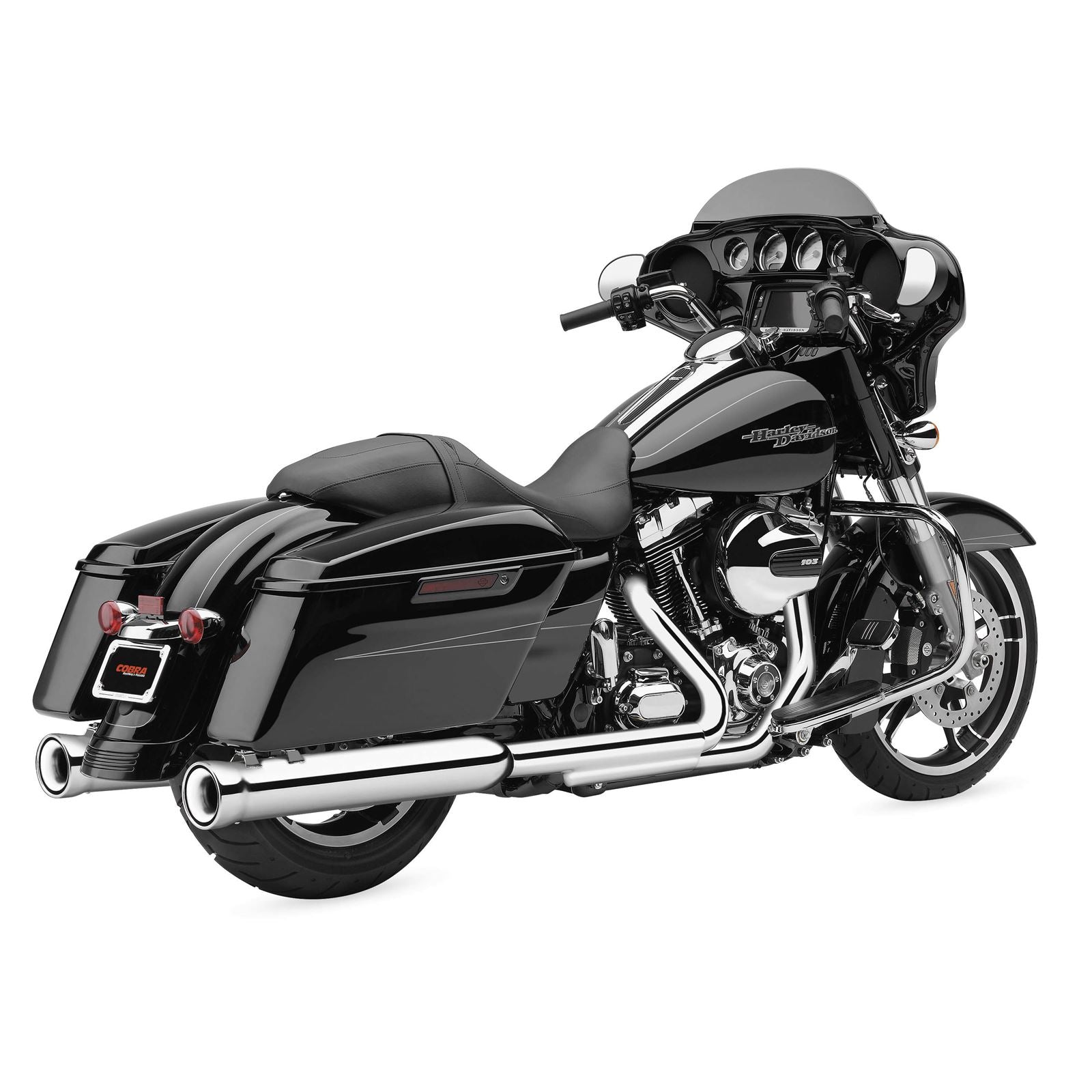 Cobra Neighbor Hater Mufflers - Chrome - '95-'16 Bagger 6107_120515