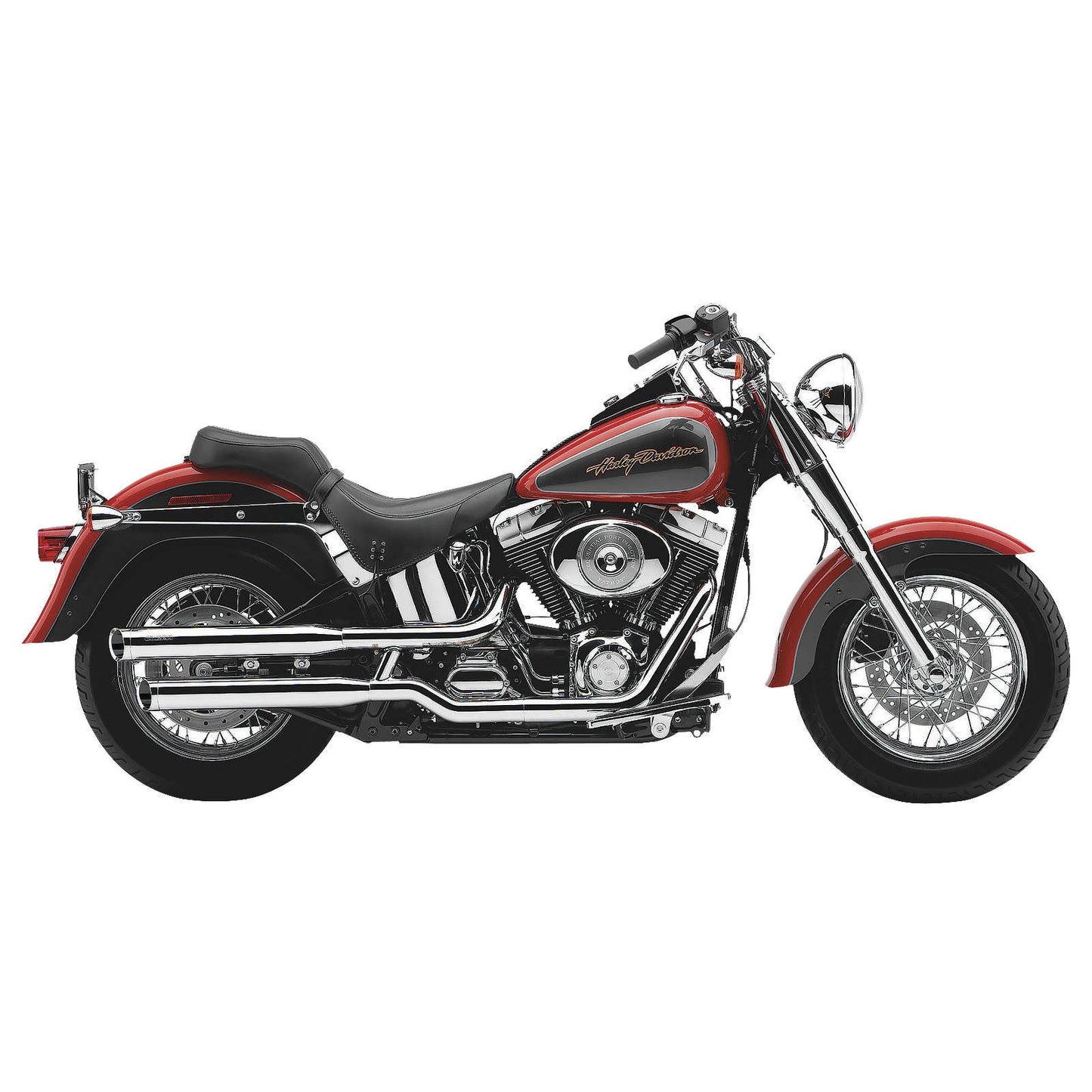 Cobra Slashcut Mufflers - Chrome - '00-'06 FLSTF/FXSTD [MPN: 6000]_120524