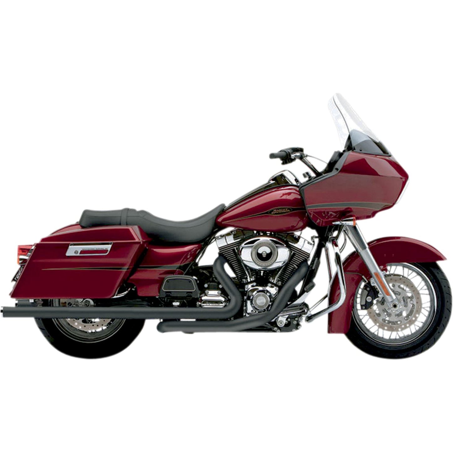 Cobra Dual Speedster Exhaust - Black - Billet Tip - For Harley'10-'16  6973B_361423