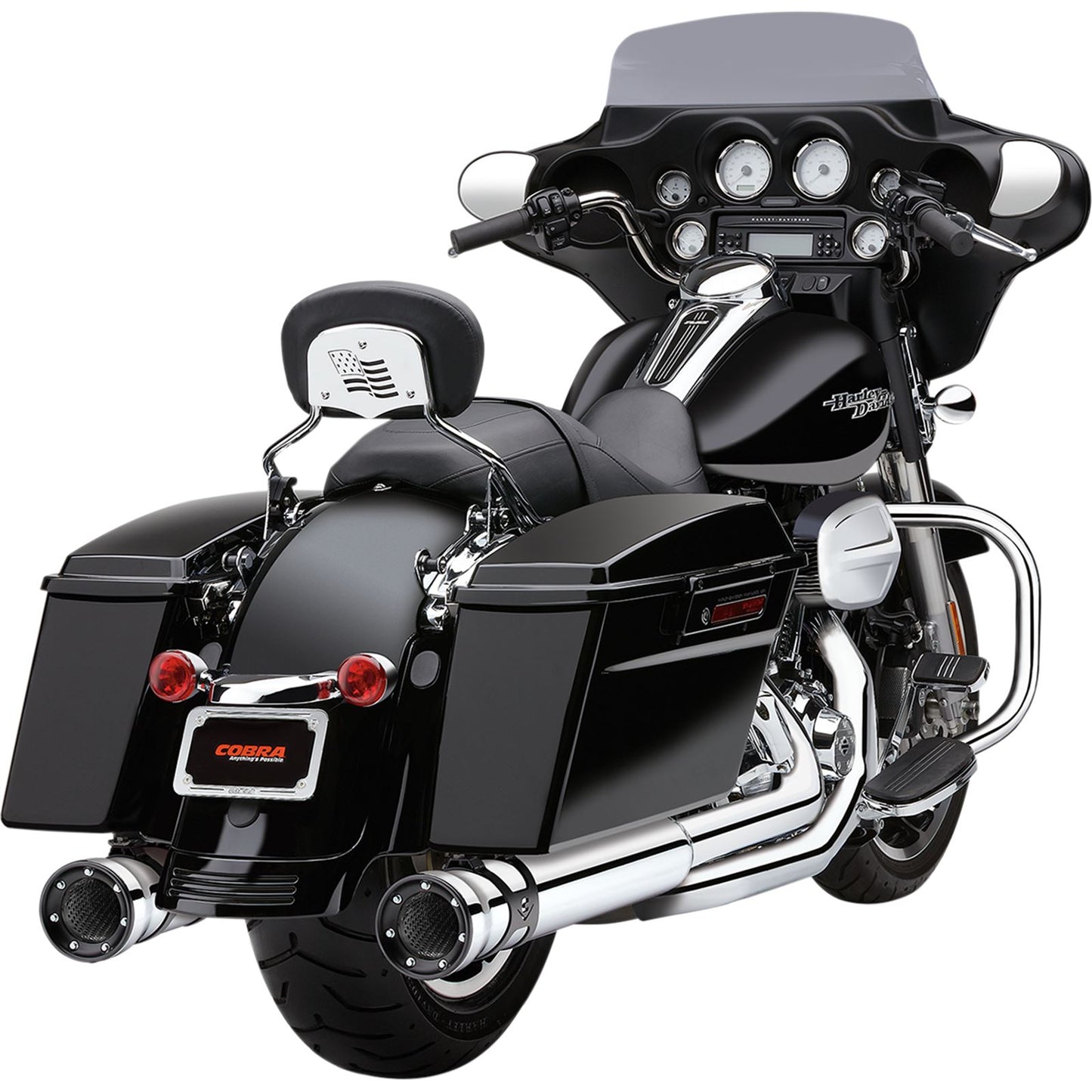 Cobra Race Pro Mufflers - Chrome - '95-'16 Bagger 6218_361756