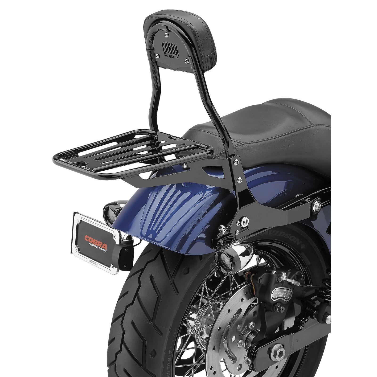 Cobra Backrest Kit - 14" - Black - Dyna 602-2004B_120636