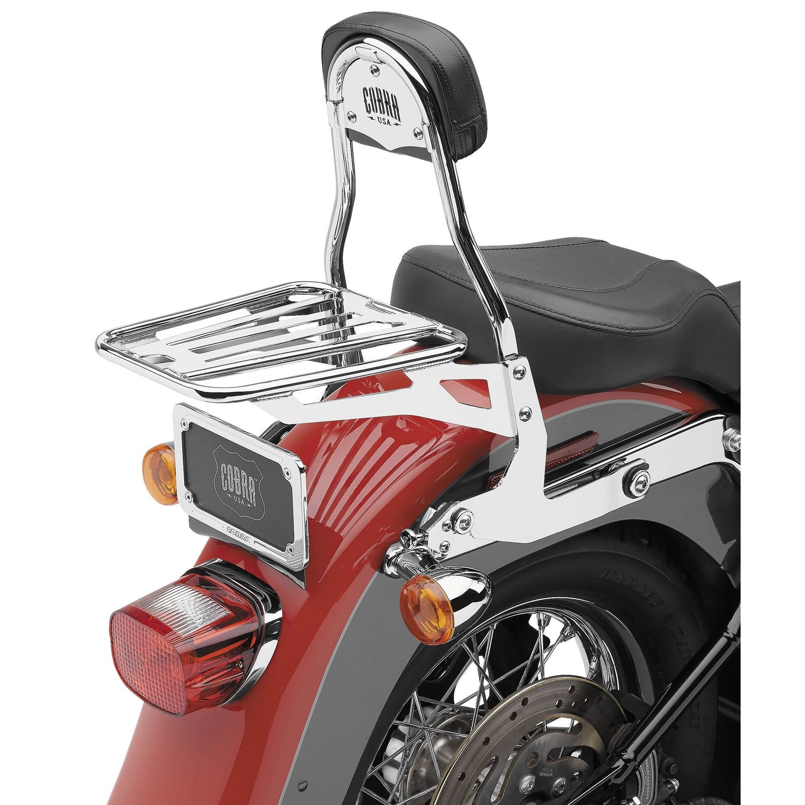 Cobra Backrest Kit - 14" - Chrome - Softail 602-2001_120639