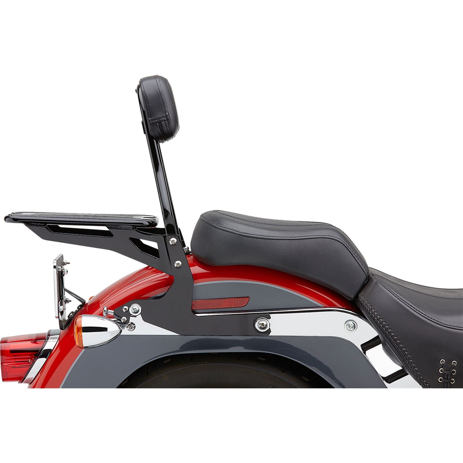 Cobra Backrest Kit - 14" - Black - For Harley FLS FXB '00 - '17 602-2001B_361240