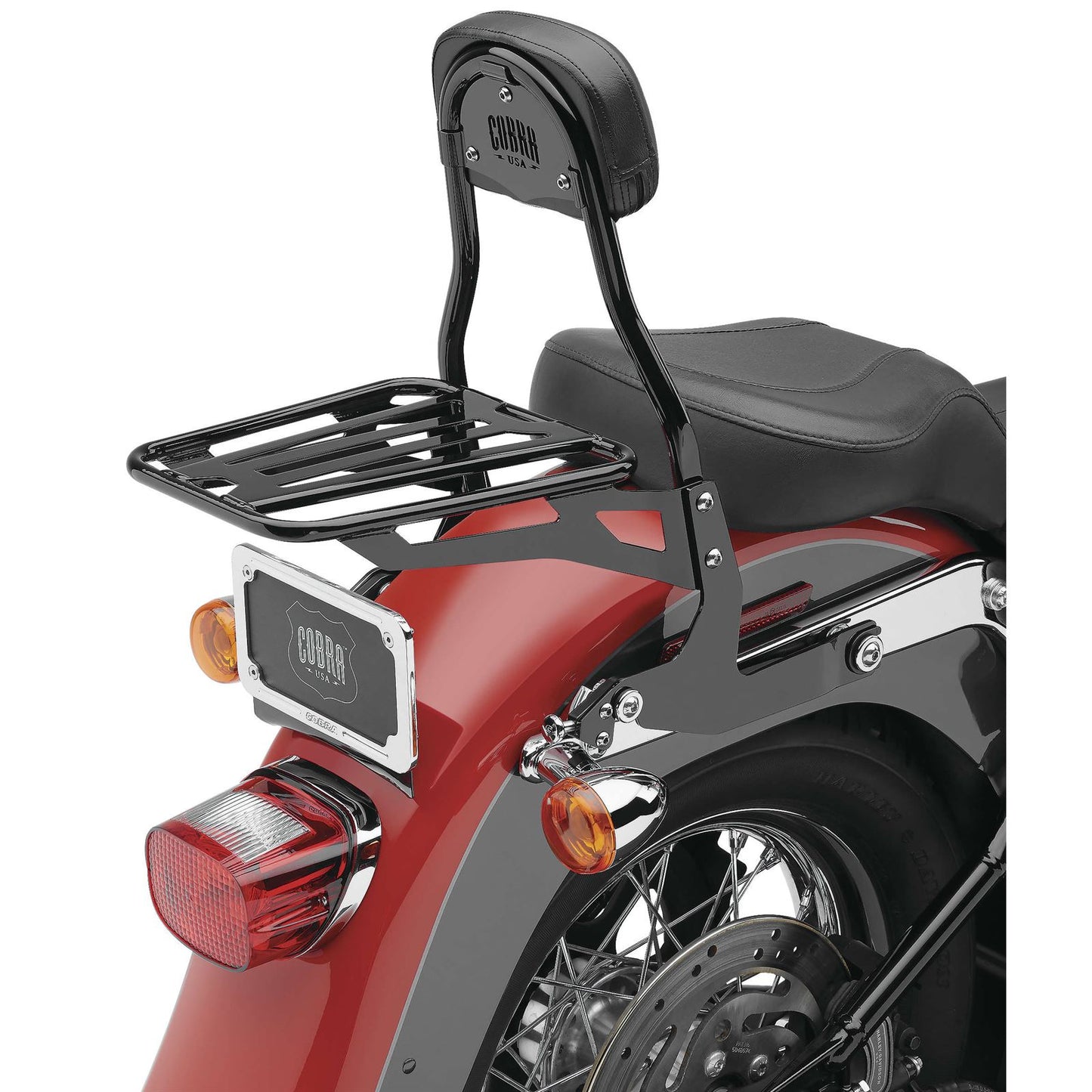 Cobra Backrest Kit - 14" - Black - Softail 602-2002B_120642