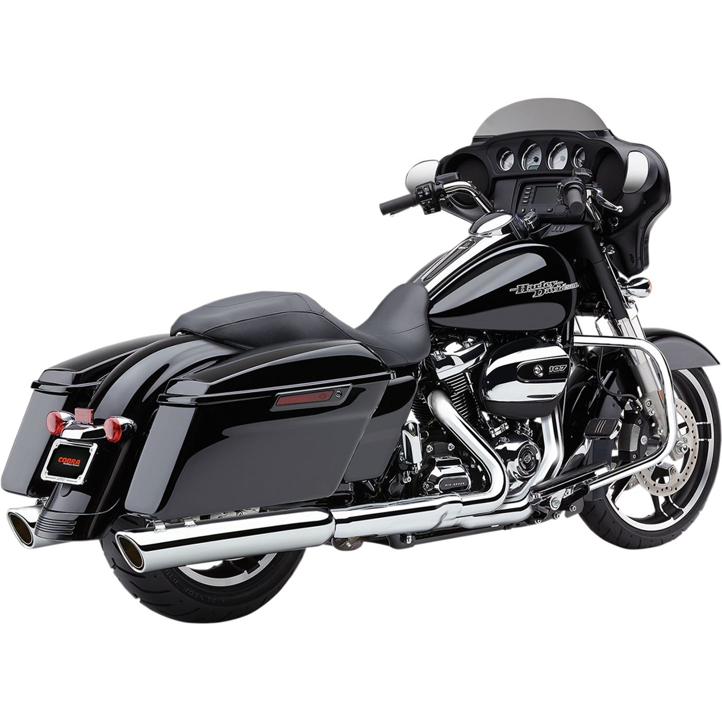Cobra 909 Slip-On Mufflers - Chrome - '17-'20 FL 6108_361854