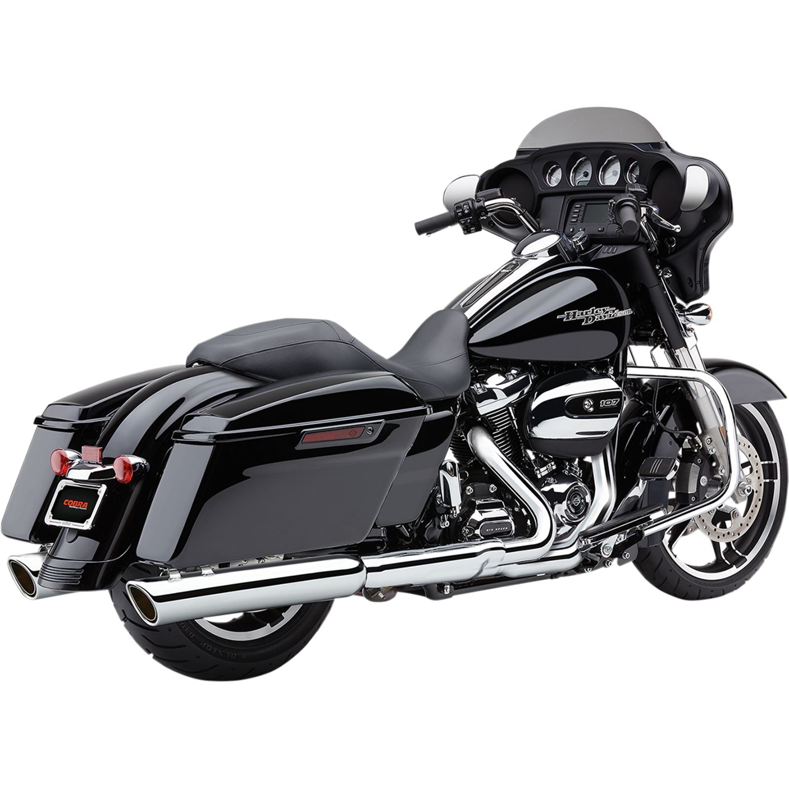 Cobra 909 Slip-On Mufflers - Chrome - '17-'20 FL 6108_361854