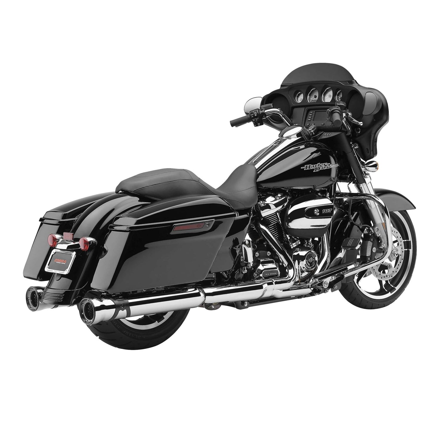 Cobra Race Pro Mufflers - Chrome - For Harley FLH FLT '17-'20 6216_120782