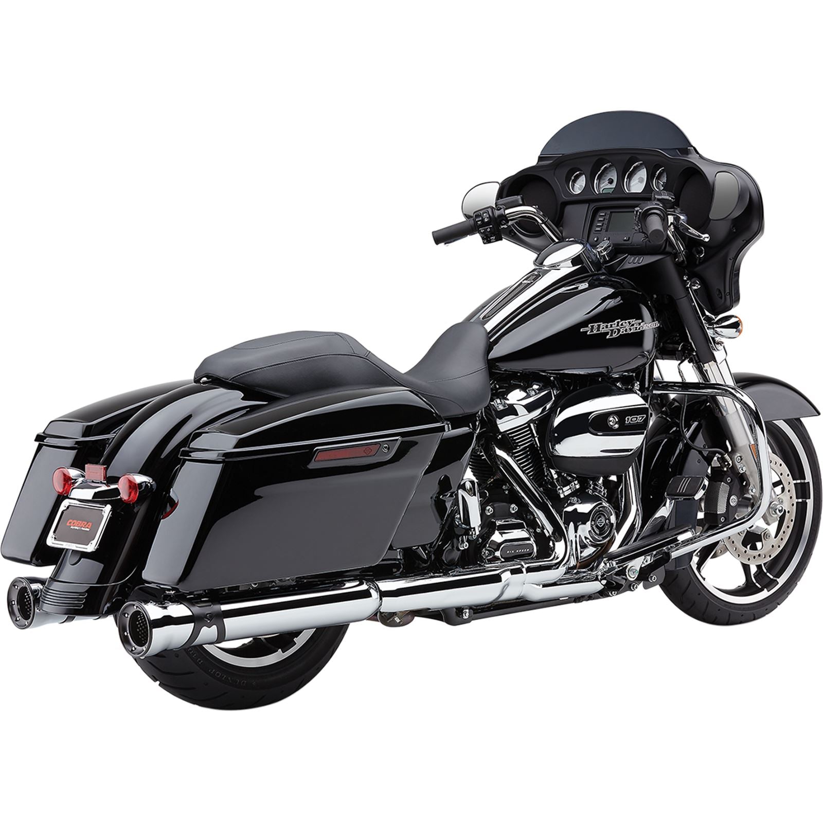Cobra Race Pro Mufflers - Chrome - For Harley FLH FLT '17-'20 6216_361859