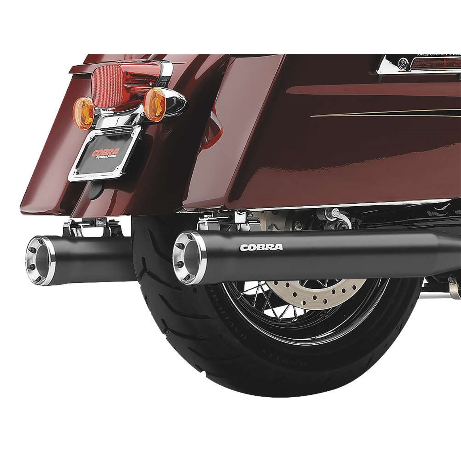 Cobra RPT 3" Mufflers - Black - '17-'20 Bagger 6071RB_120792