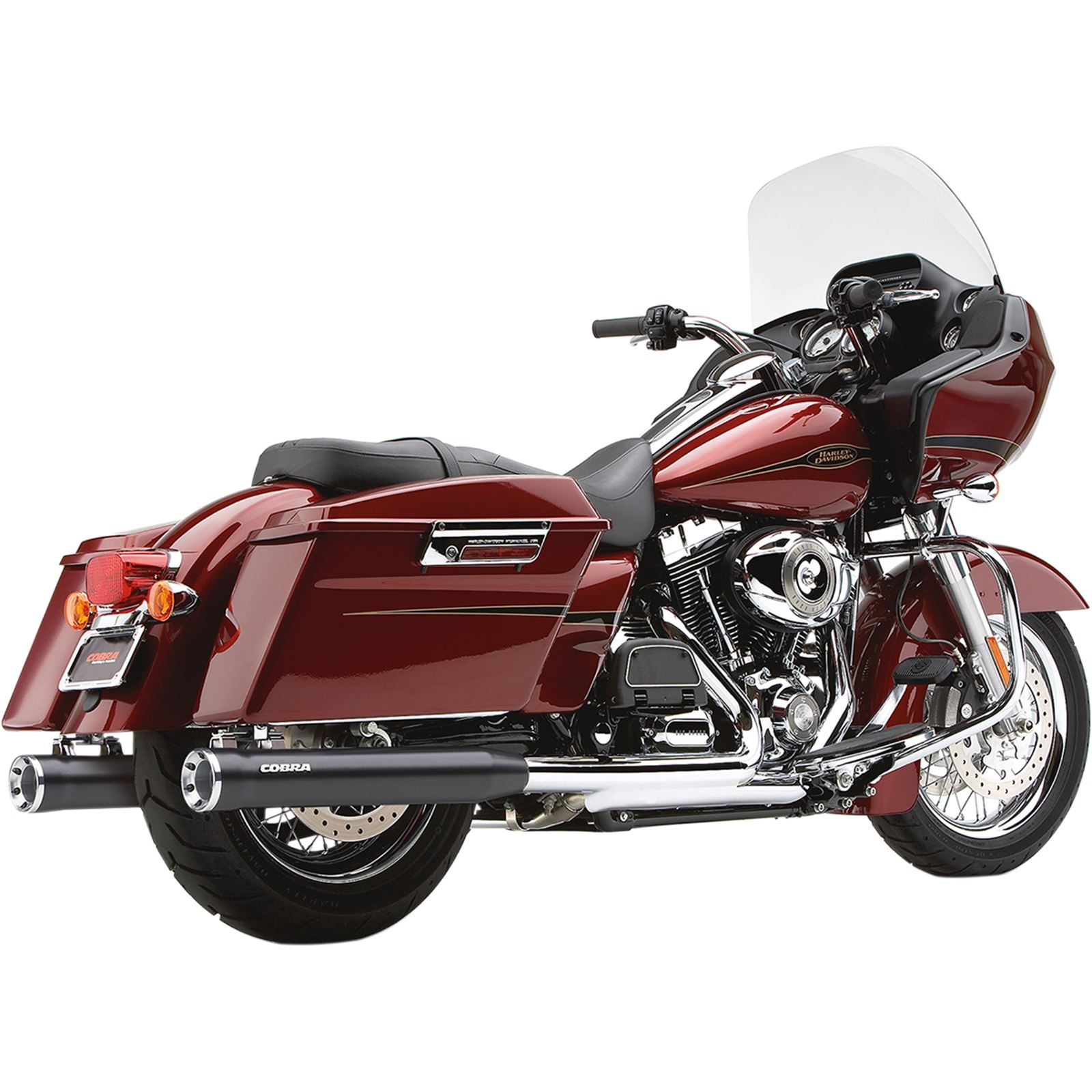 Cobra RPT 3" Mufflers - Black - '95-'16 Bagger 6070RB_361840
