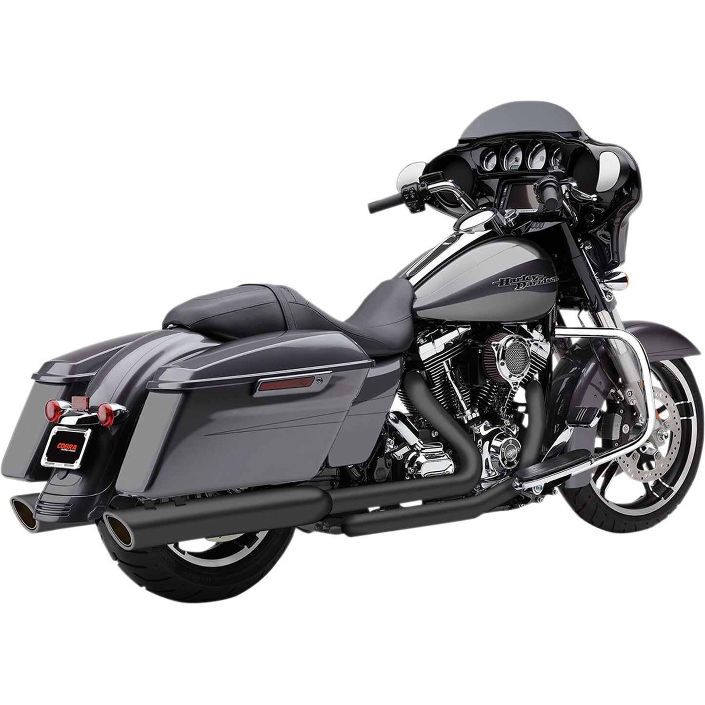 Cobra 909 4" Mufflers - Black - '95-'16 Bagger 6106RB_361844