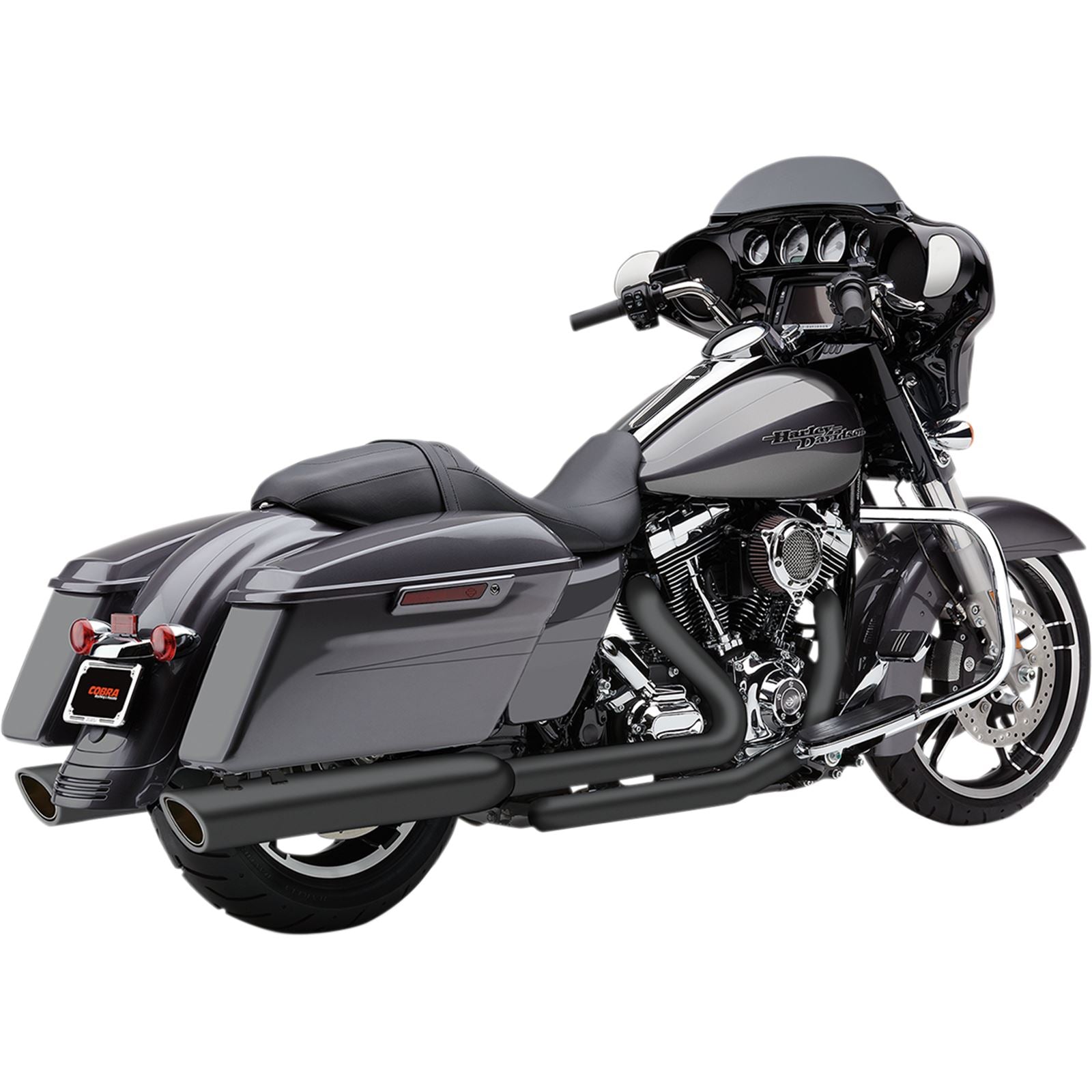 Cobra 909 4" Mufflers - Black - '95-'16 Bagger 6106RB_361844
