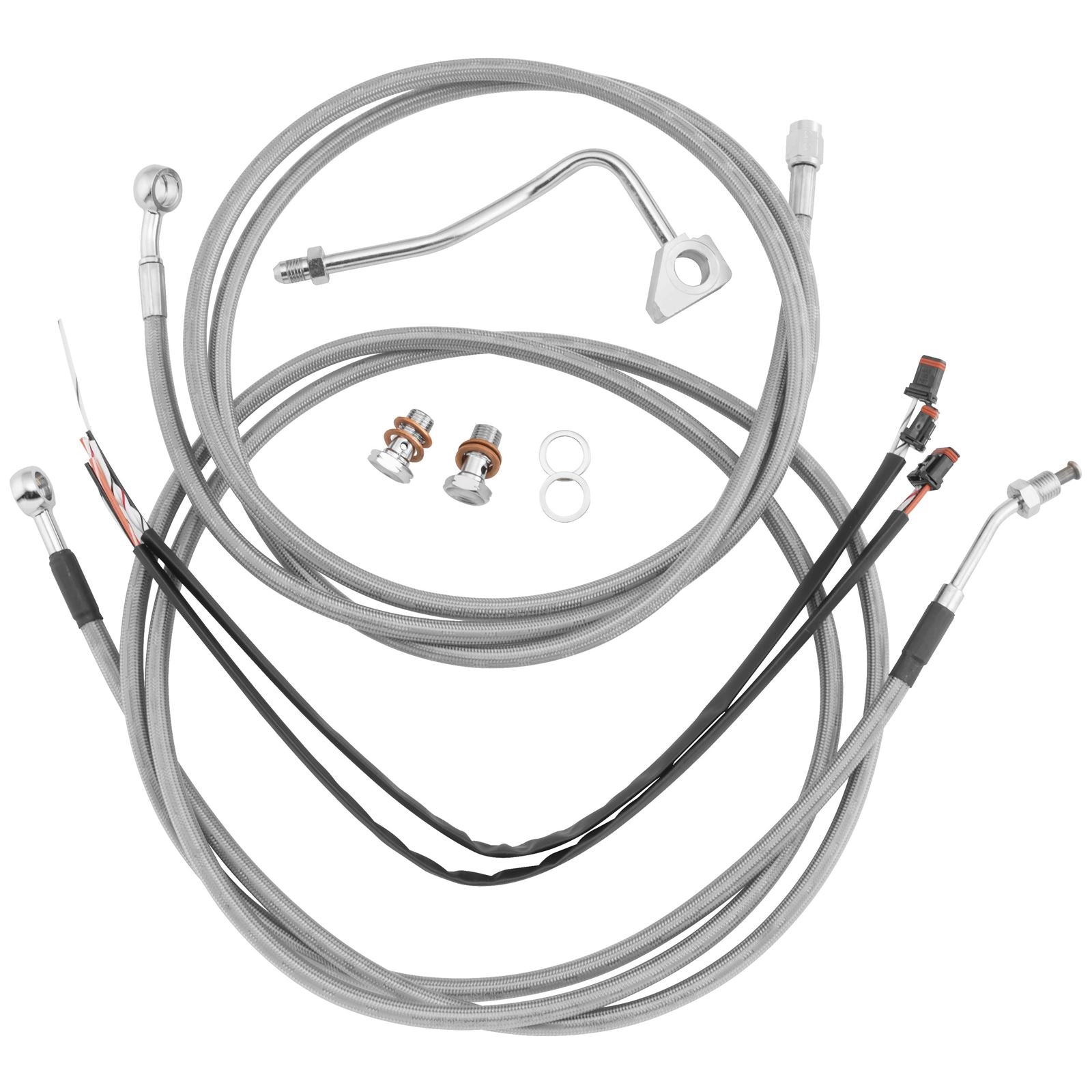 Burly Brand Complete Stainless Braided Handlebar Cable/Brake Line Kit For 13 B30-1119_123218