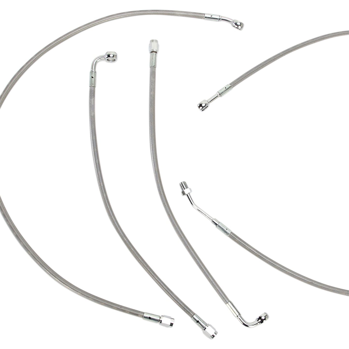 Burly Brand Complete SS Braided Cable/Brake Line Kit for 15" Ape Hanger Handlebars B30-1118_357388