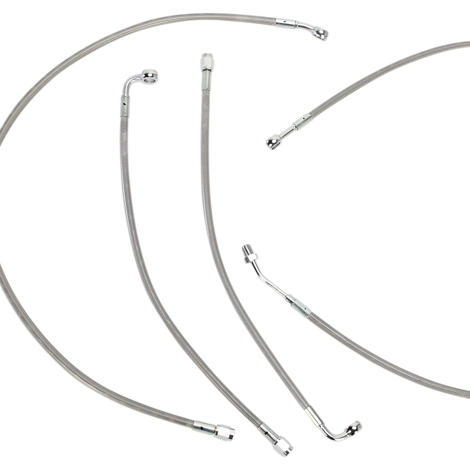 Burly Brand Complete SS Braided Cable/Brake Line Kit for 15" Ape Hanger Handlebars B30-1118_357388