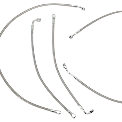 Burly Brand Complete SS Braided Cable/Brake Line Kit for 15" Ape Hanger Handlebars B30-1118_357388