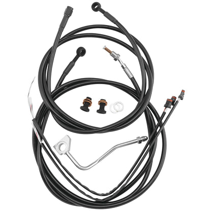 Burly Brand Complete Black Vinyl Handlebar Cable/Brake Line Kit For 13" B30-1115_123312