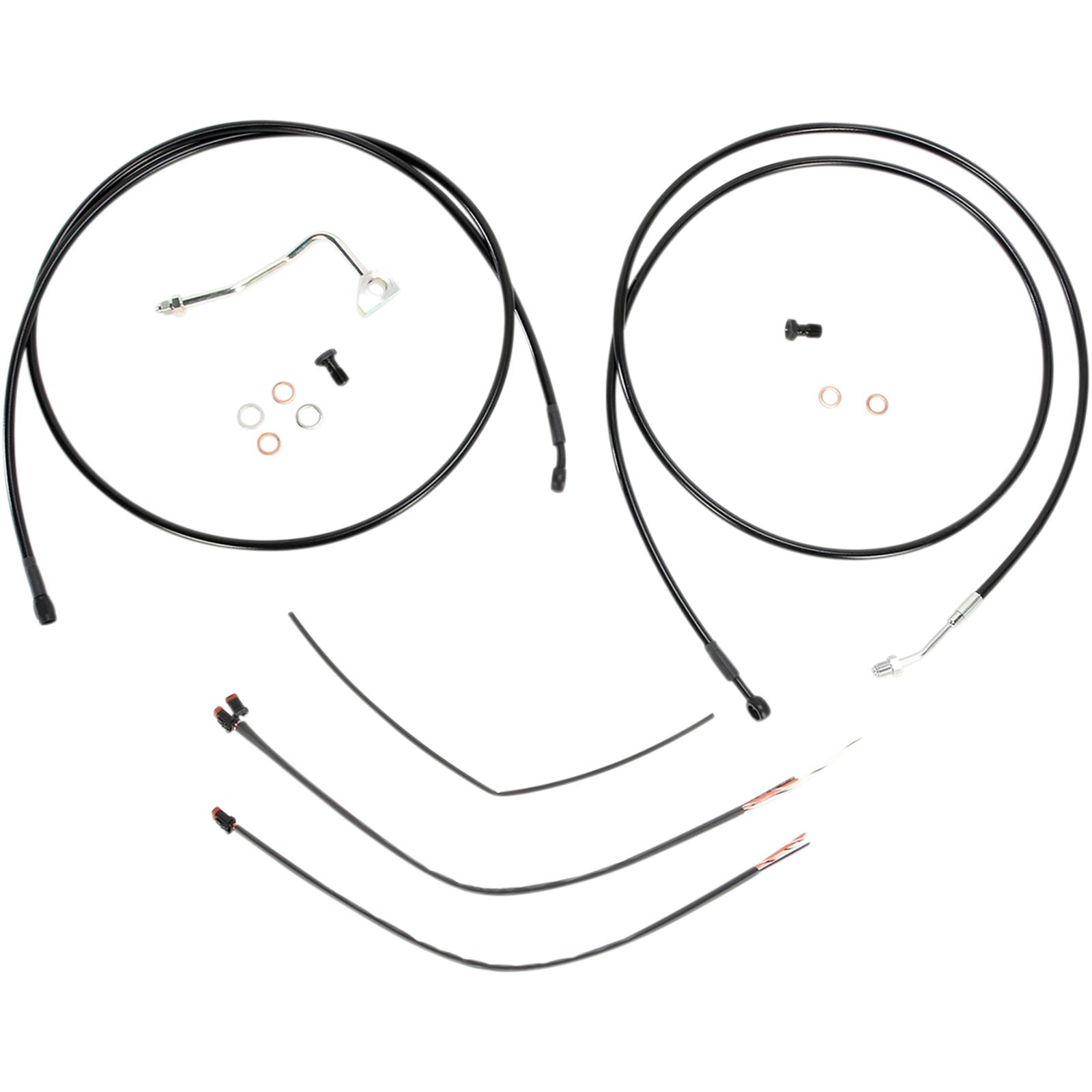 Burly Brand Complete Black Vinyl Handlebar Cable/Brake Line Kit For 13" B30-1115_357381