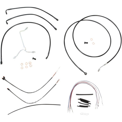 Burly Brand Complete Black Vinyl Handlebar Cable/Brake Line Kit For 15" B30-1114_357382