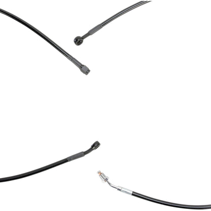 Burly Brand Complete Black Vinyl Handlebar Cable/Brake Line Kit For 15" B30-1116_357383