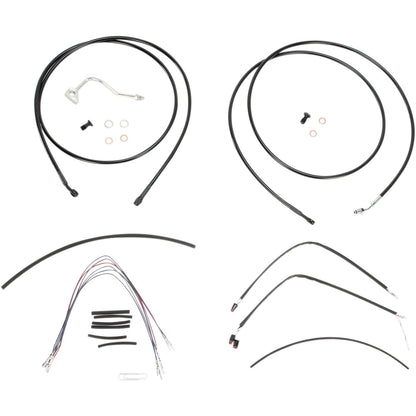 Burly Brand Complete Black Vinyl Handlebar Cable/Brake Line Kit For 15" B30-1116_357384