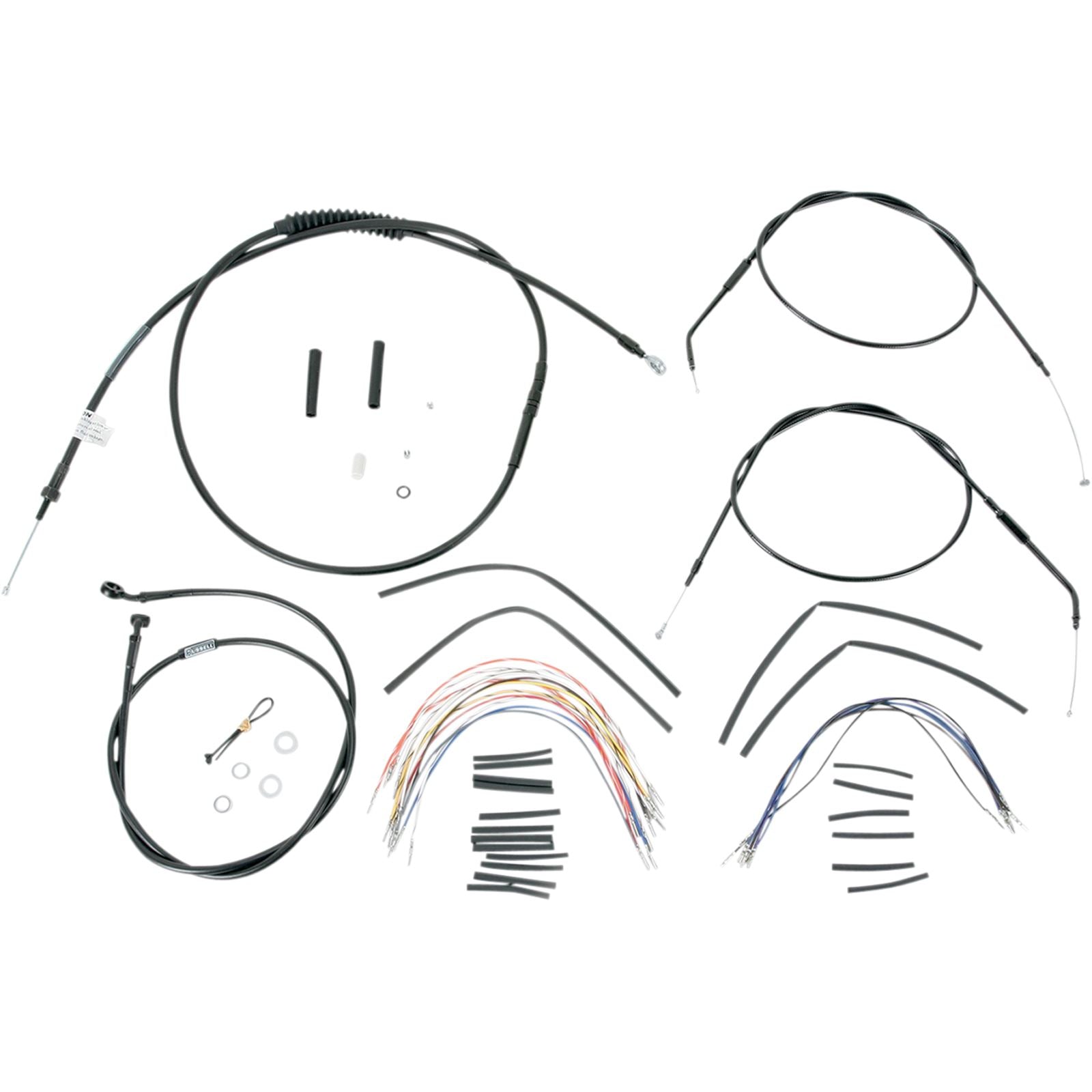 Burly Brand Complete Black Vinyl Handlebar Cable/Brake Line Kit For 14" B30-1000_357289