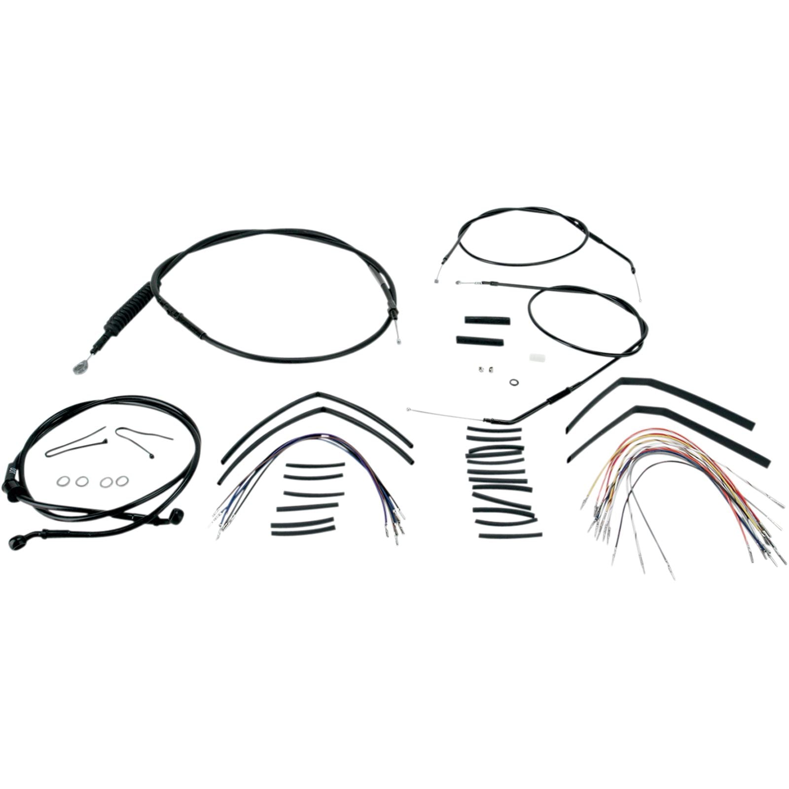 Burly Brand Complete Black Vinyl Handlebar Cable/Brake Line Kit For 14" B30-1002_357292