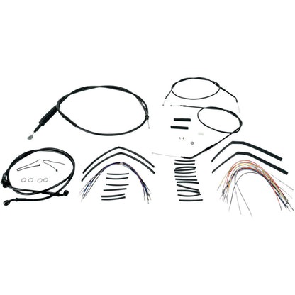 Burly Brand Complete Black Vinyl Handlebar Cable/Brake Line Kit For 14" B30-1002_357292