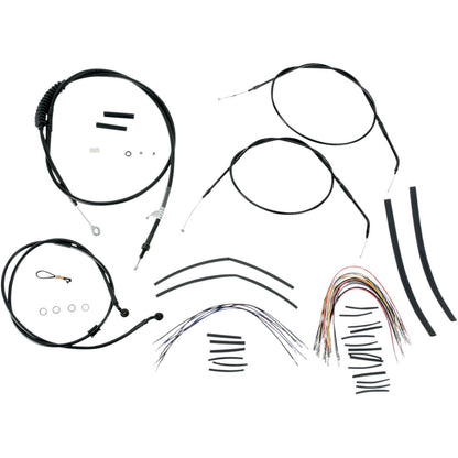 Burly Brand Complete Black Vinyl Handlebar Cable/Brake Line Kit For 14" B30-1004_357295
