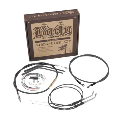 Burly Brand Complete Black Vinyl Handlebar Cable/Brake Line Kit For 14" B30-1009_123489
