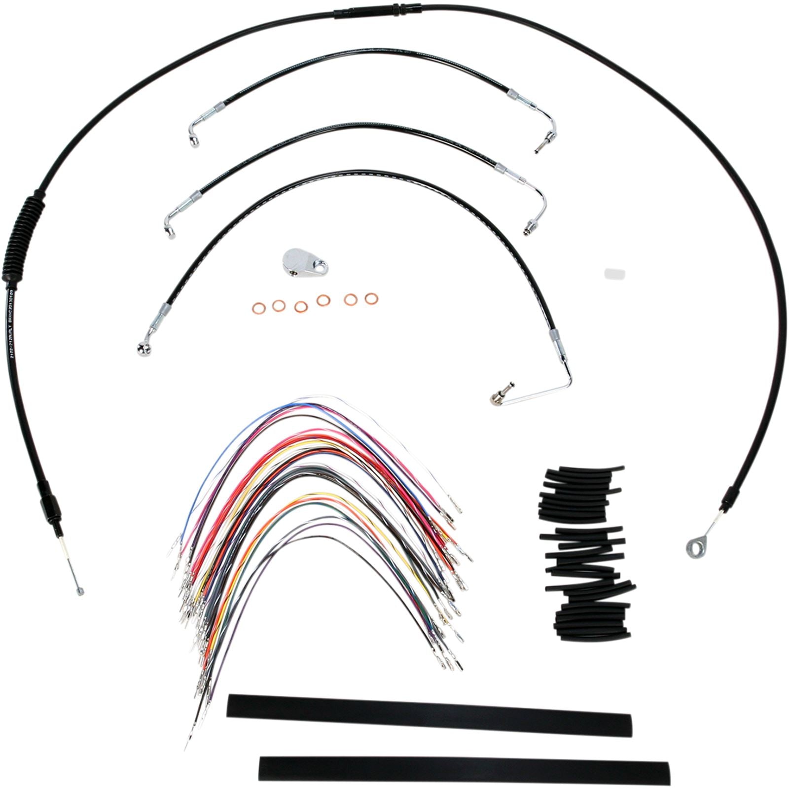 Burly Brand Complete Black Vinyl Handlebar Cable/Brake Line Kit For 13" B30-1032_357309