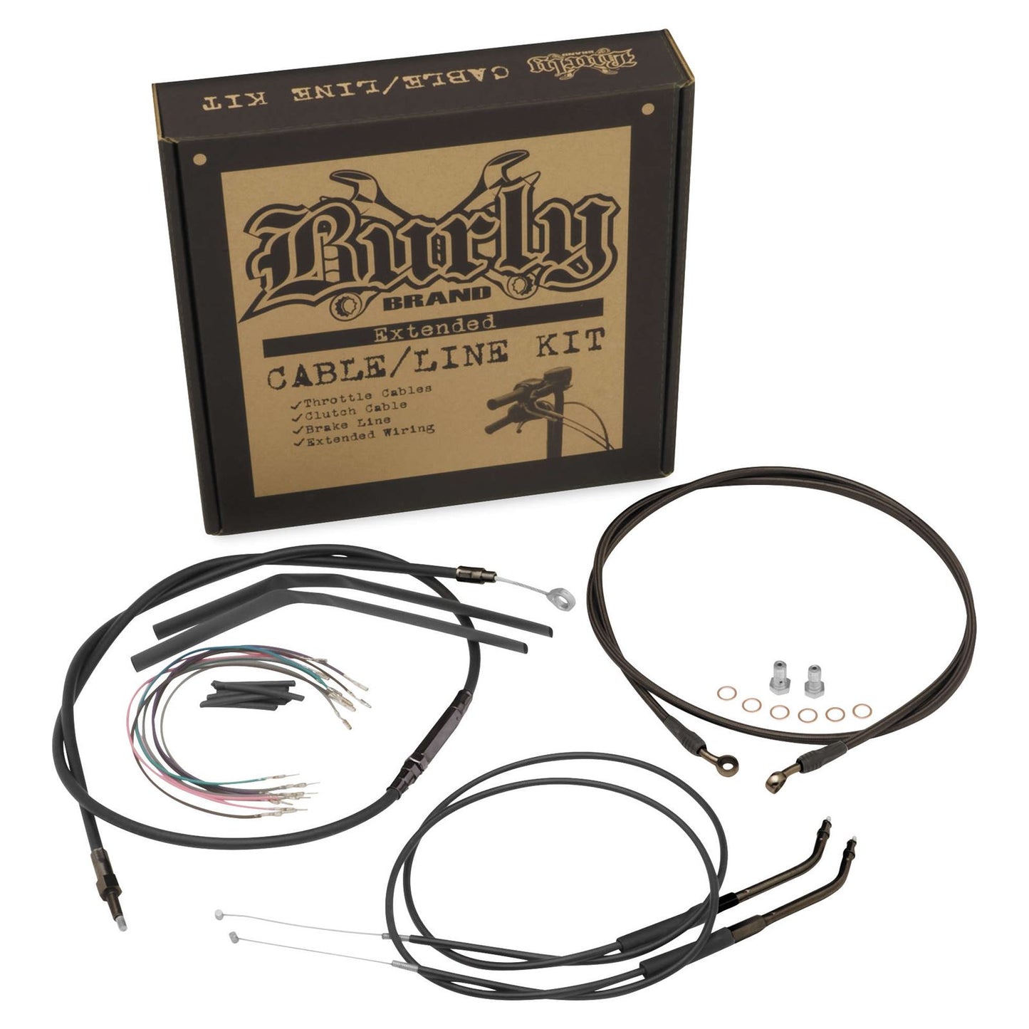 Burly Brand Black Vinyl Jail Bar Cable Kit For 14" Handlebars B30-1211_515323
